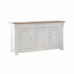 Buffet bois massif 3 portes 3 tiroirs Embellie - Blanc