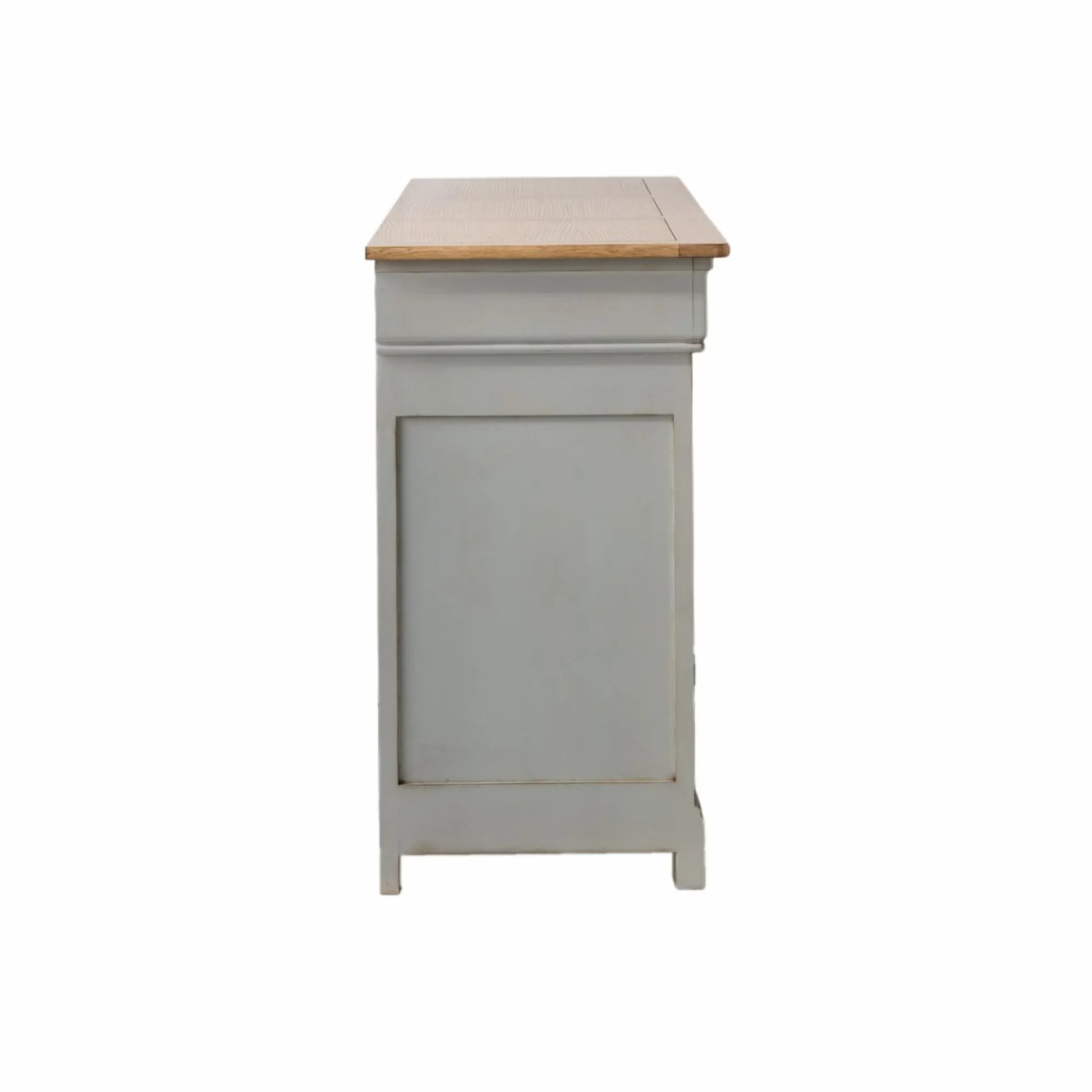 Buffet bois massif 3 portes 3 tiroirs Embellie - Gris