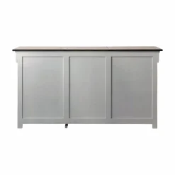 Buffet bois massif 3 portes 3 tiroirs Embellie - Gris