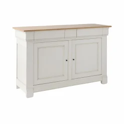 Buffet bois massif 2 portes 3 tiroirs Embellie - Blanc