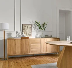 Buffet chêne massif 4 portes 3 tiroirs Charles