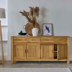 Buffet chêne massif 4 portes 4 tiroirs Luminescence