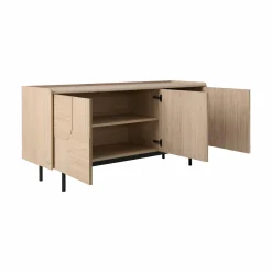 Buffet décor bois pieds métal 3 portes Mila