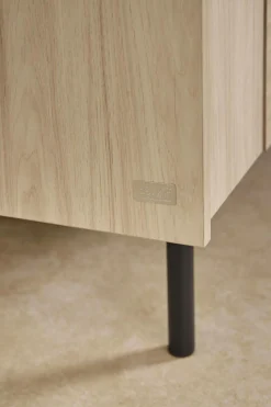 Buffet décor bois pieds métal 3 portes Mila