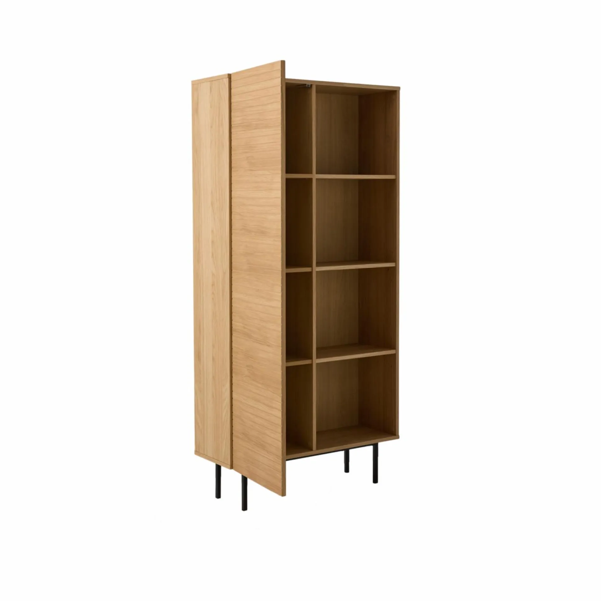 Buffet haut 1 porte bois pieds métal Alex