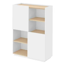 Buffet haut Nina - Chêne/Blanc