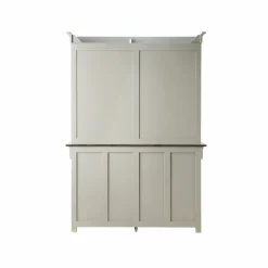 Buffet vaisselier bois massif 4 portes 3 tiroirs Embellie - Grège