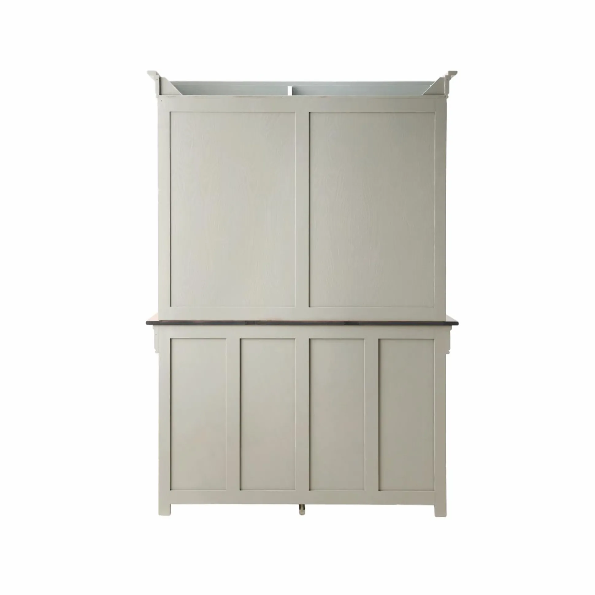 Buffet vaisselier bois massif 4 portes 3 tiroirs Embellie - Grège