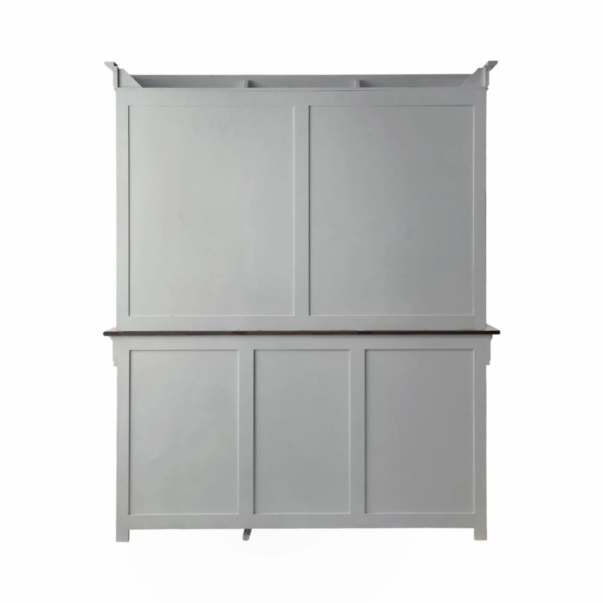 Buffet vaisselier bois massif 6 portes 3 tiroirs Embellie - Gris
