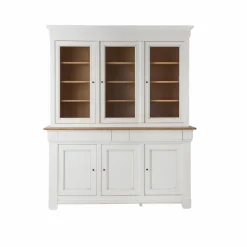 Buffet vaisselier bois massif 6 portes 3 tiroirs Embellie - Blanc