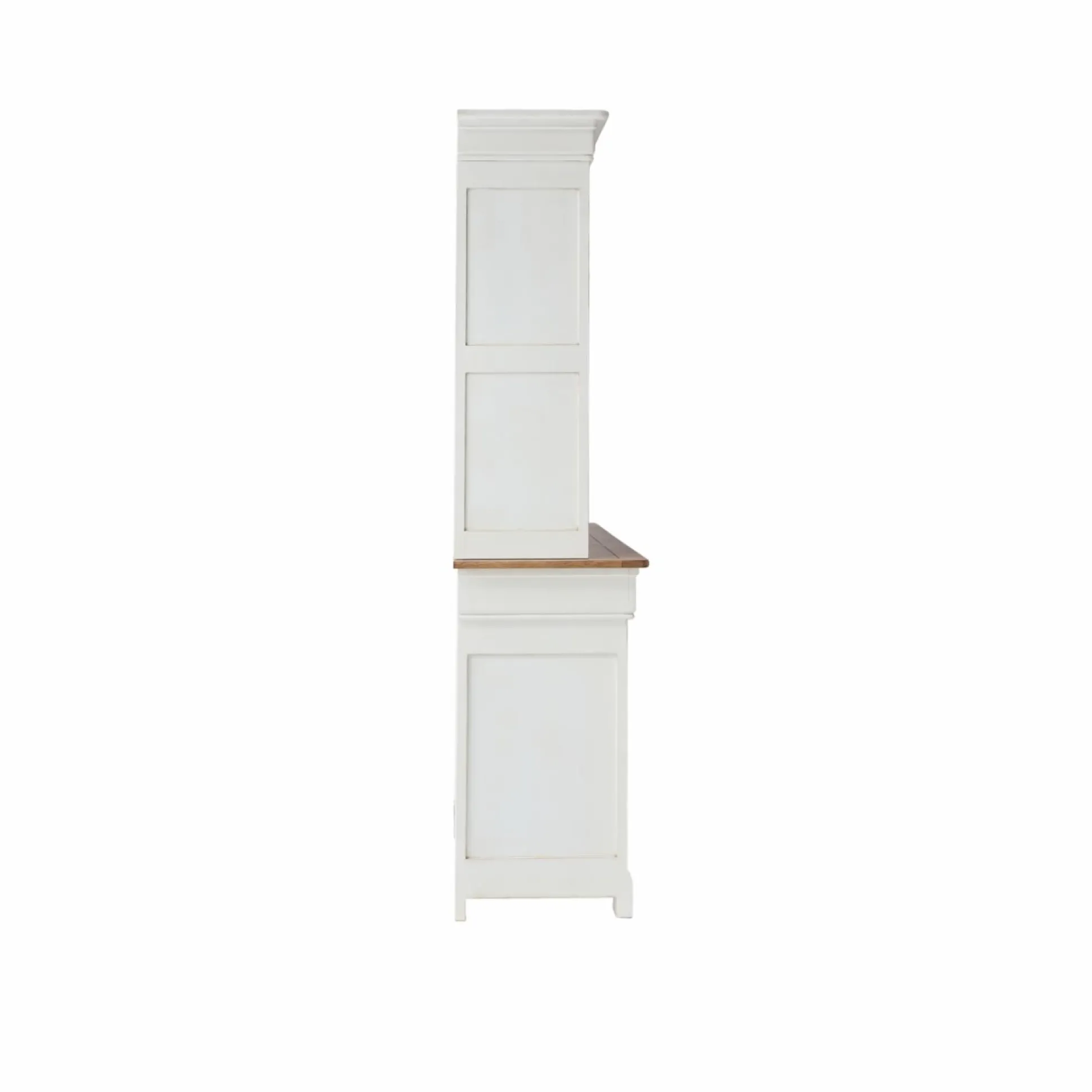 Buffet vaisselier bois massif 6 portes 3 tiroirs Embellie - Blanc