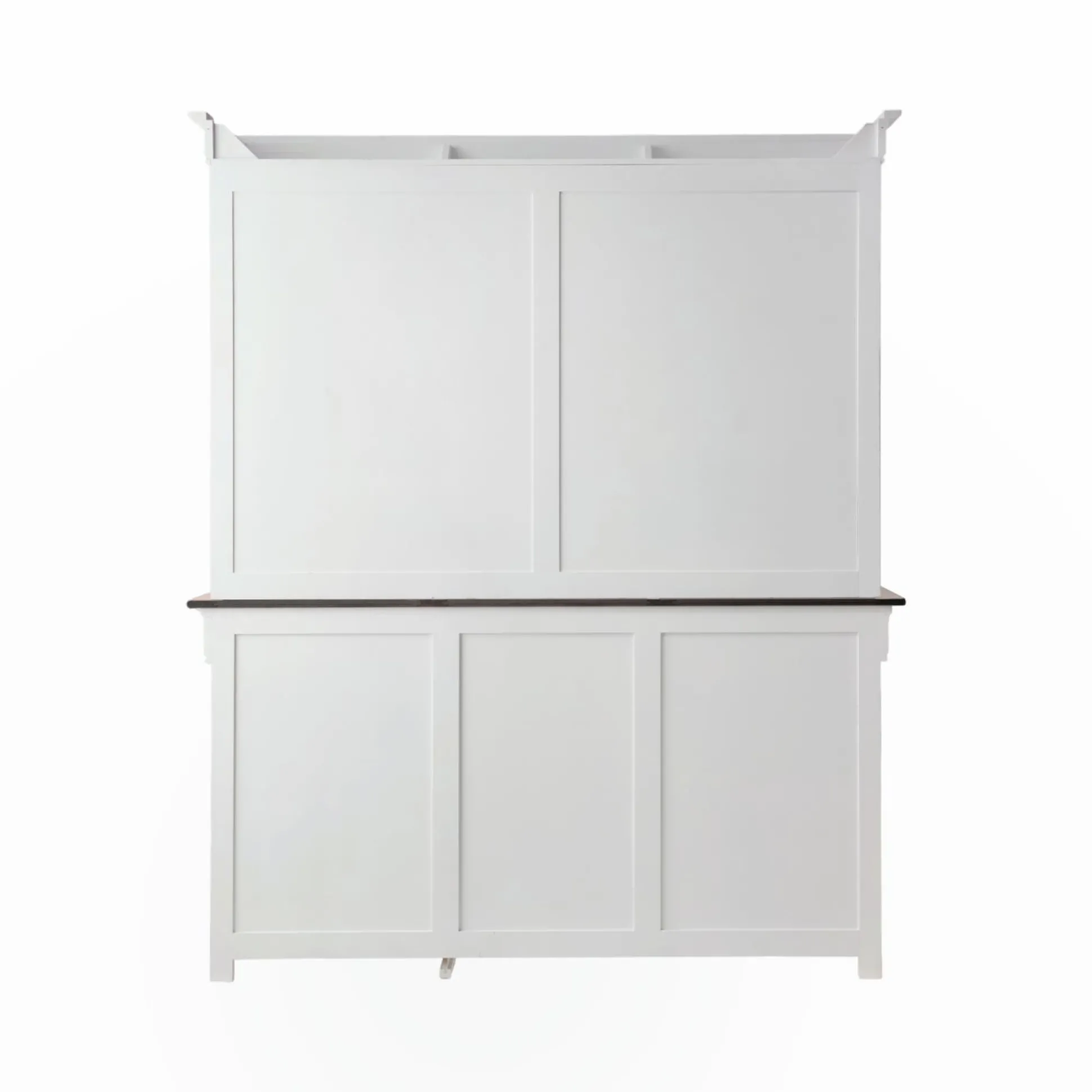Buffet vaisselier bois massif 6 portes 3 tiroirs Embellie - Blanc