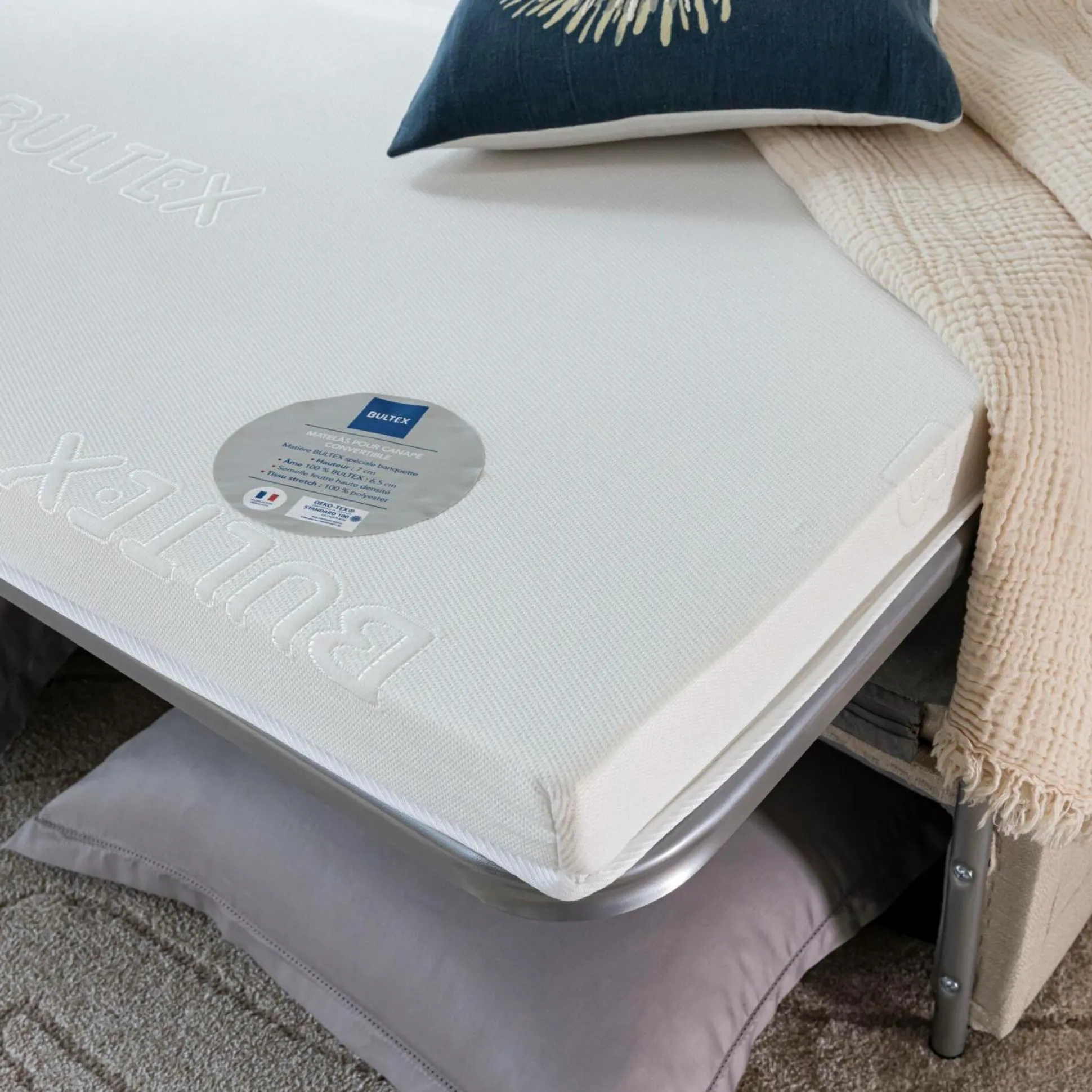 BULTEX Matelas mousse 7 cm pour canapé lit - 115 x 185 cm