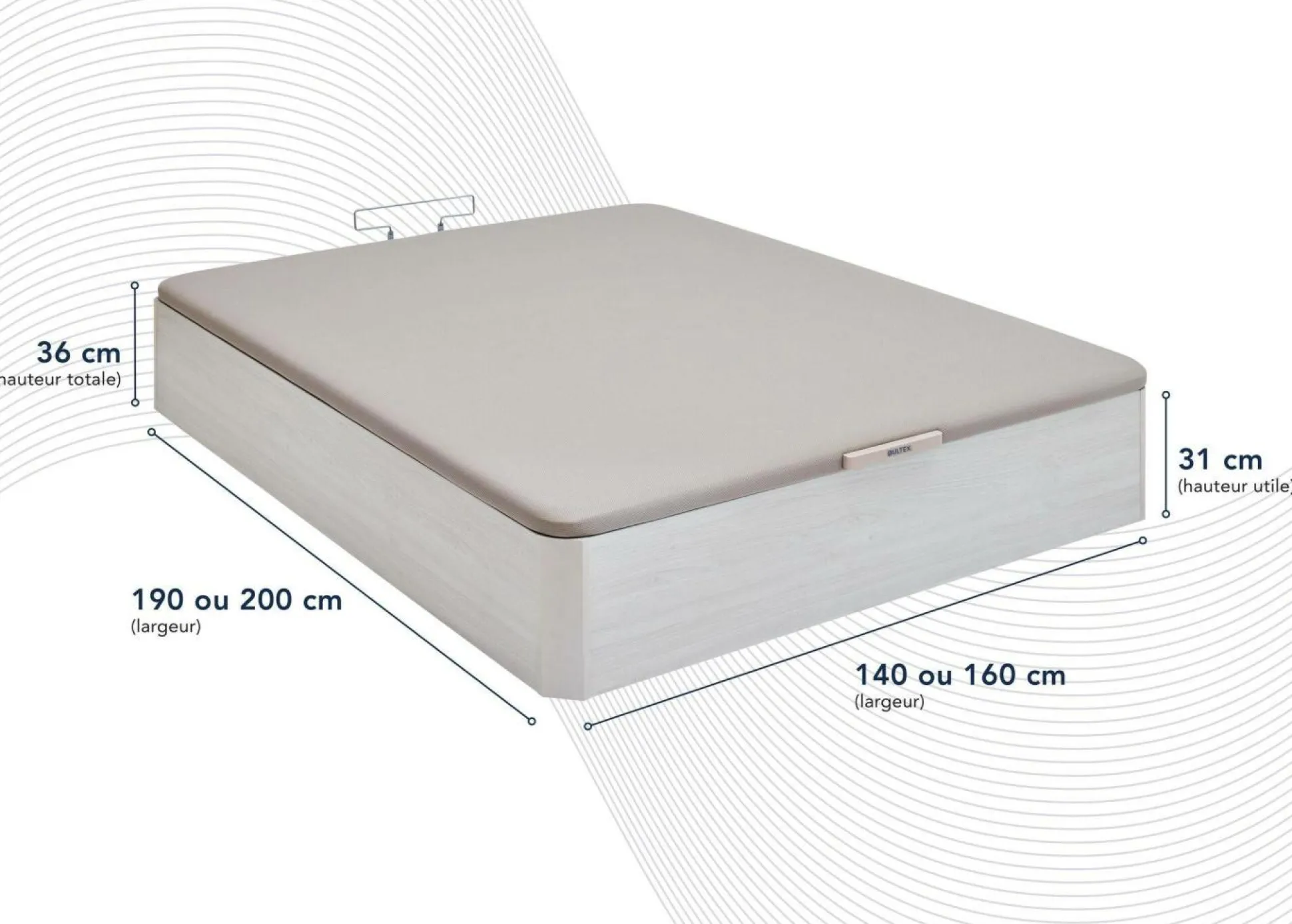 BULTEX Sommier coffre Space Up - 140 x 190 cm