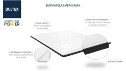 BULTEX Surmatelas memomax 7 - 140 x 190 cm
