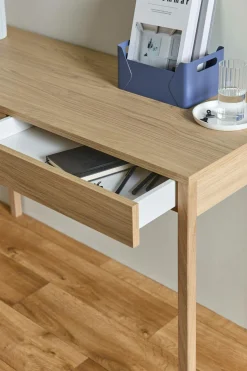 Bureau décor bois 2 tiroirs Simon