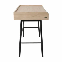 Bureau décor bois pieds métal 2 tiroirs Mila