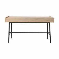 Bureau décor bois pieds métal 2 tiroirs Mila