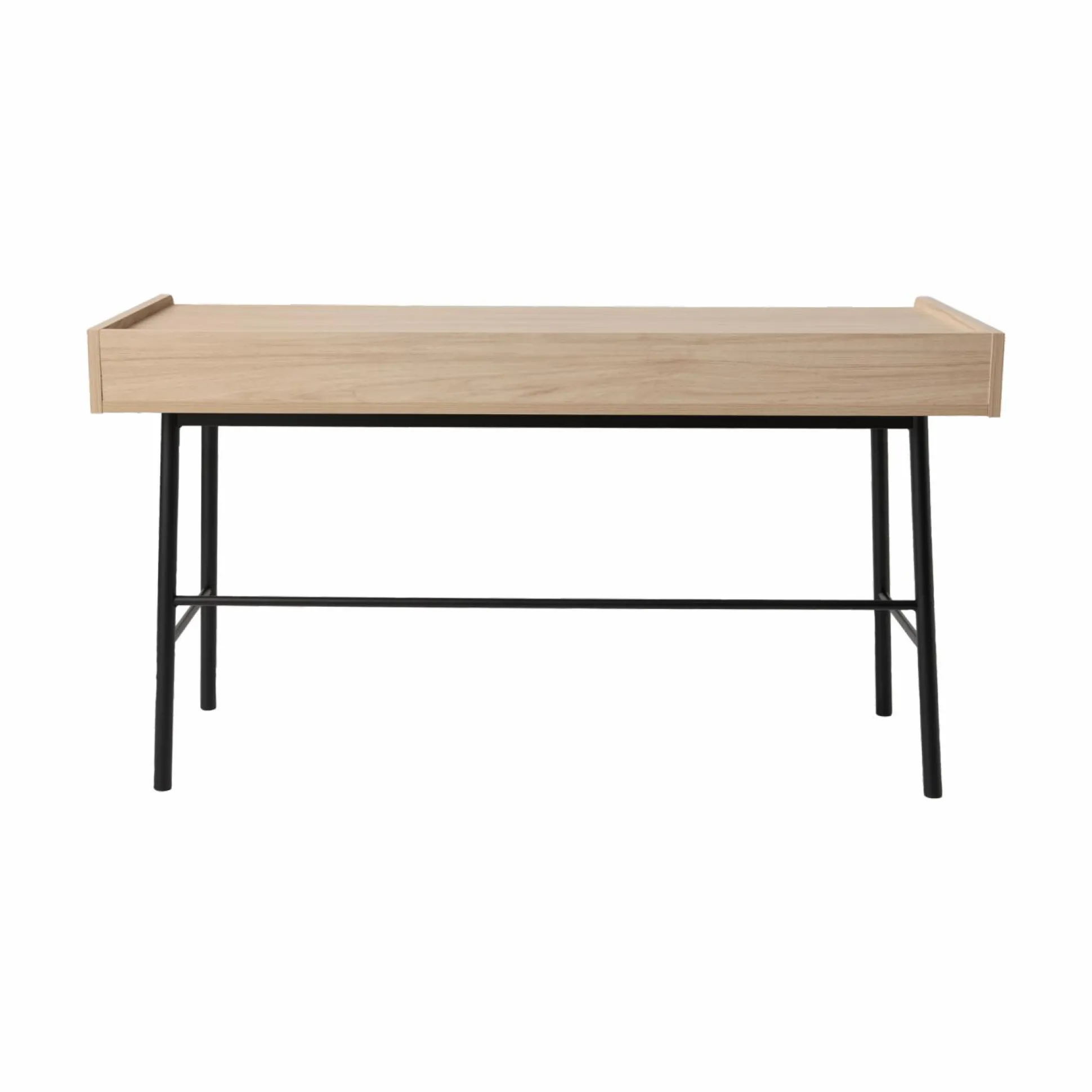 Bureau décor bois pieds métal 2 tiroirs Mila