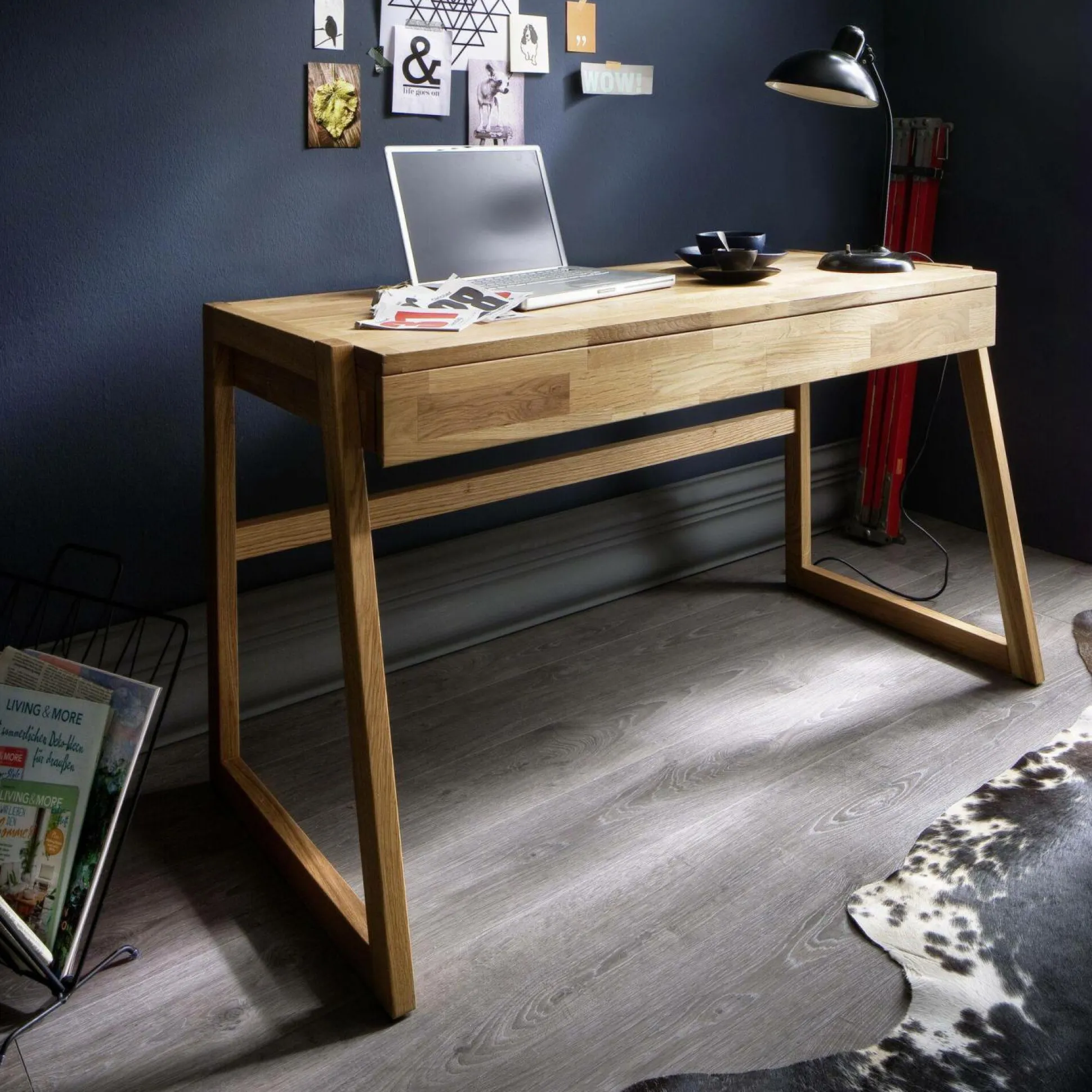 Bureau en chêne massif Cyriel