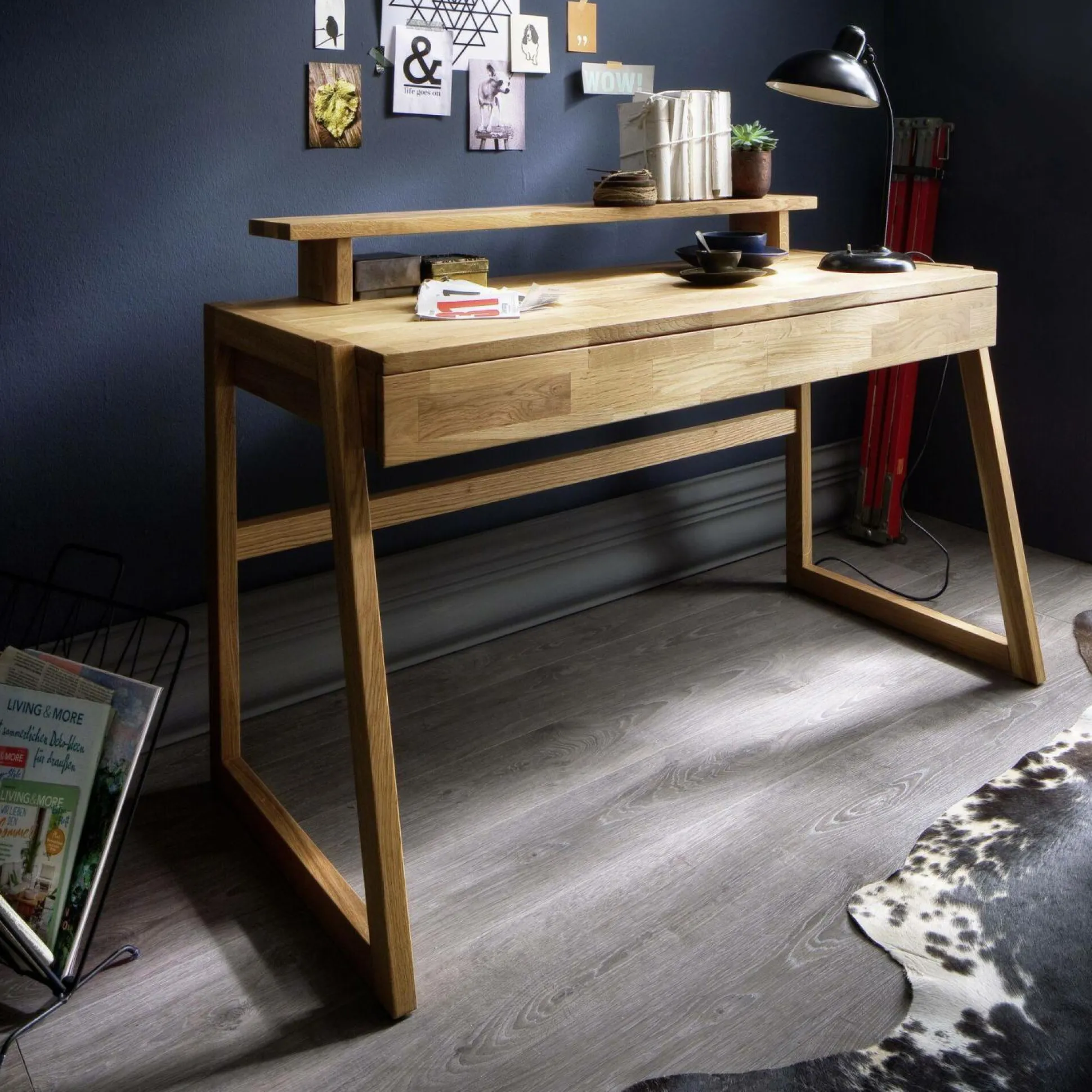 Bureau en chêne massif Cyriel