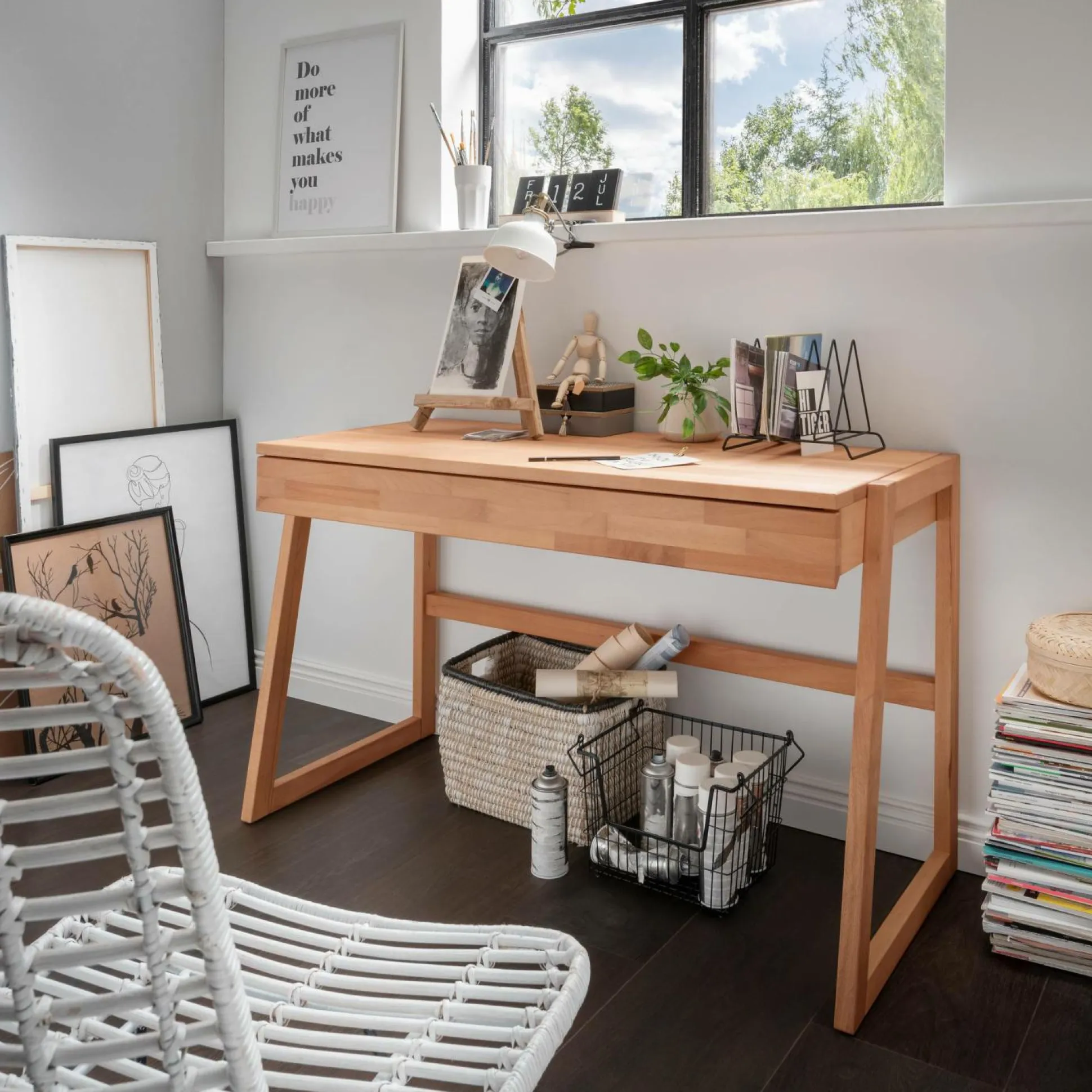 Bureau en hêtre massif Cyriel