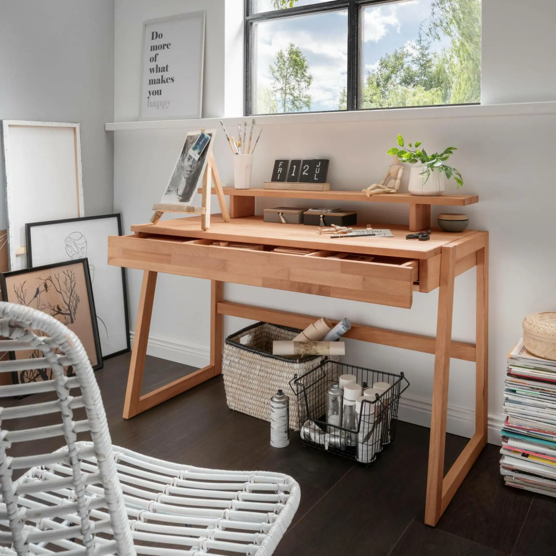 Bureau en hêtre massif Cyriel