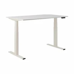 Bureau électrique assis-debout ergonomique Marley - Plateau Blanc/Pieds blancs - 120 x 70 cm
