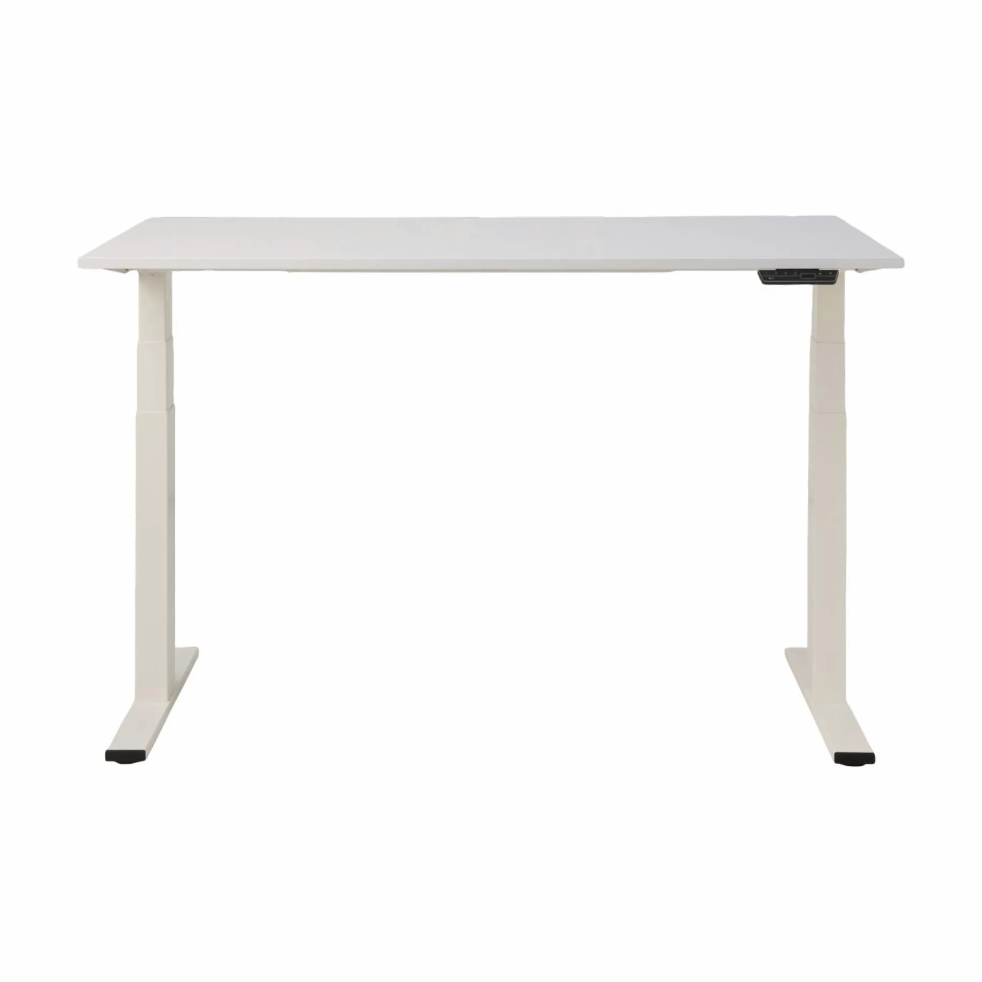 Bureau électrique assis-debout ergonomique Marley - Plateau Blanc/Pieds blancs - 120 x 70 cm