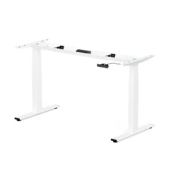 Bureau électrique assis-debout ergonomique Marley - Plateau Blanc/Pieds blancs - 120 x 70 cm
