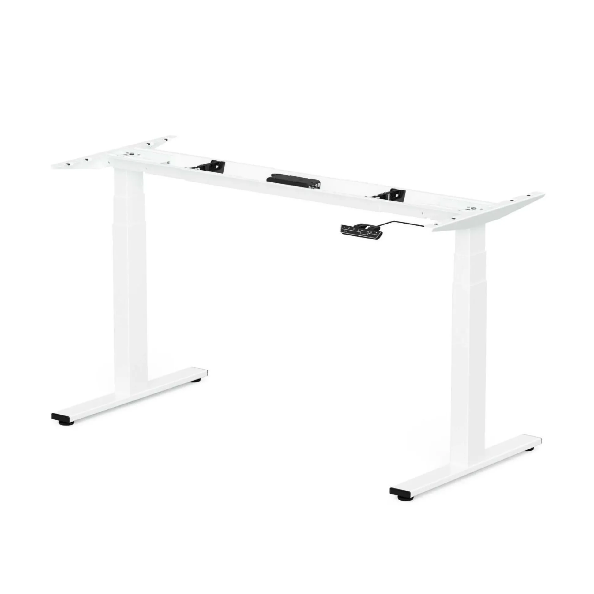 Bureau électrique assis-debout ergonomique Marley - Plateau Blanc/Pieds blancs - 120 x 70 cm