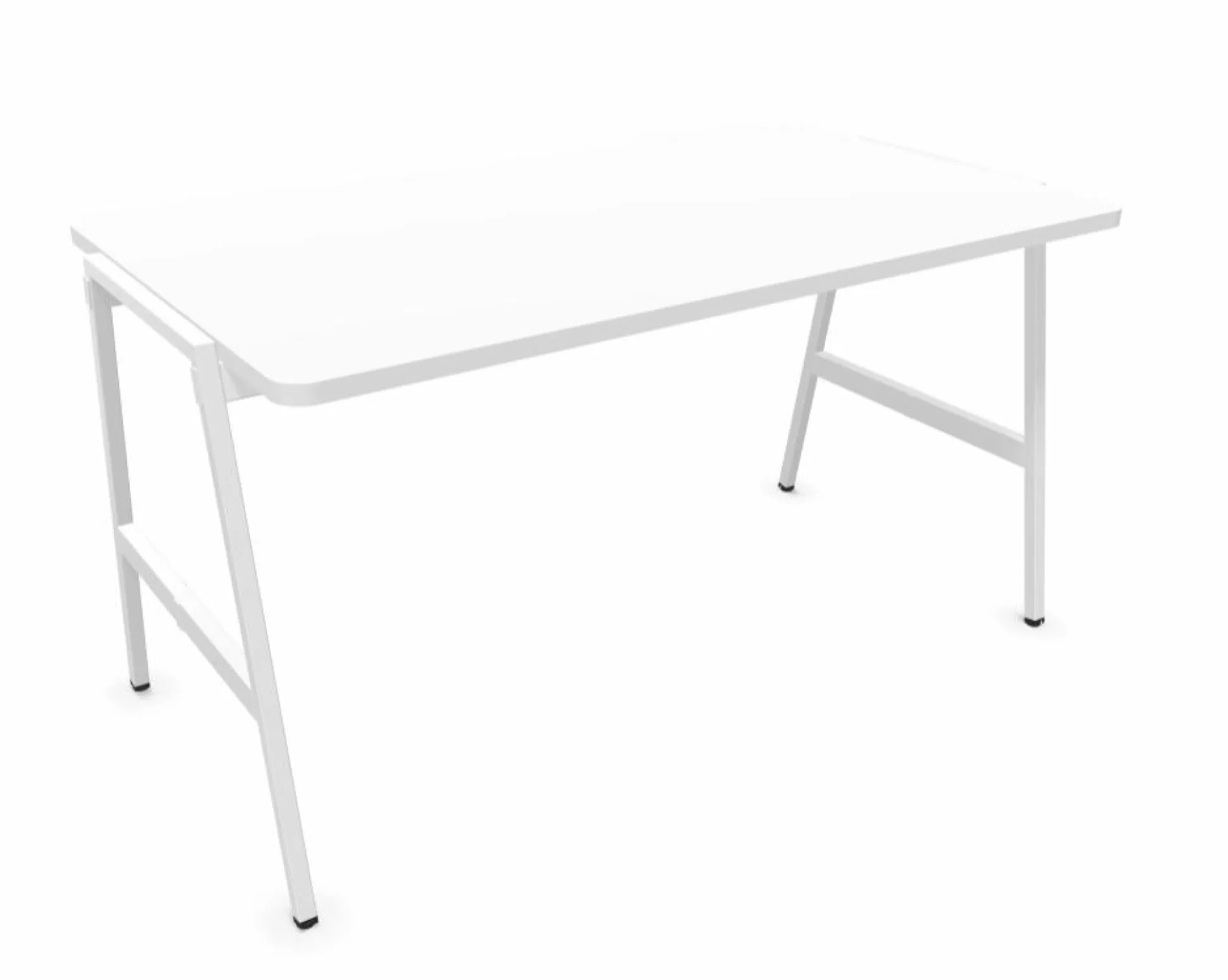 BURONOMIC Bureau Alto - Blanc / Pieds Blancs - 140 x 80 cm