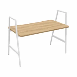 BURONOMIC Bureau Alto pieds hauts - Décor Chêne / Pieds Blancs - 140 x 70 cm