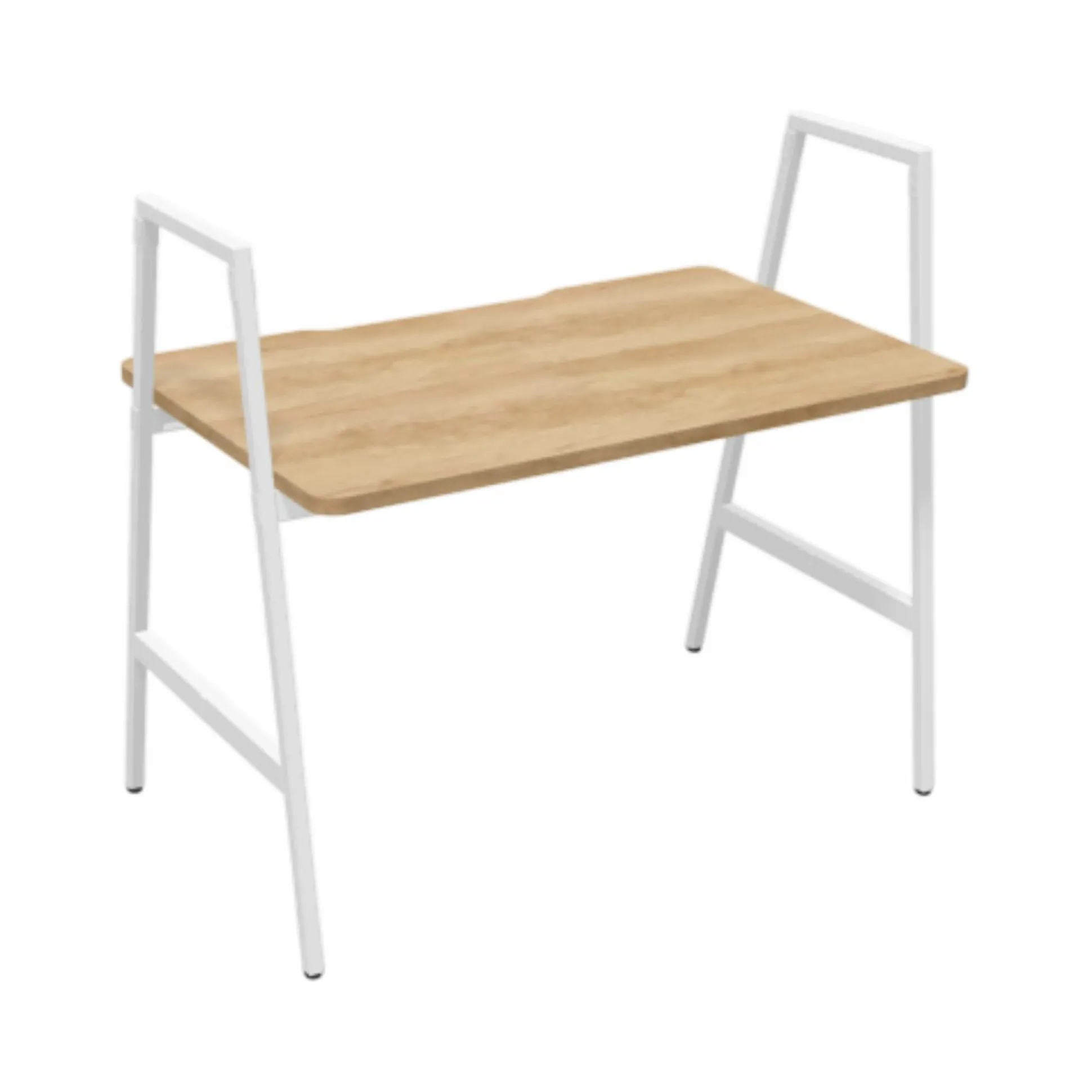 BURONOMIC Bureau Alto pieds hauts - Décor Chêne / Pieds Blancs - 120 x 70 cm