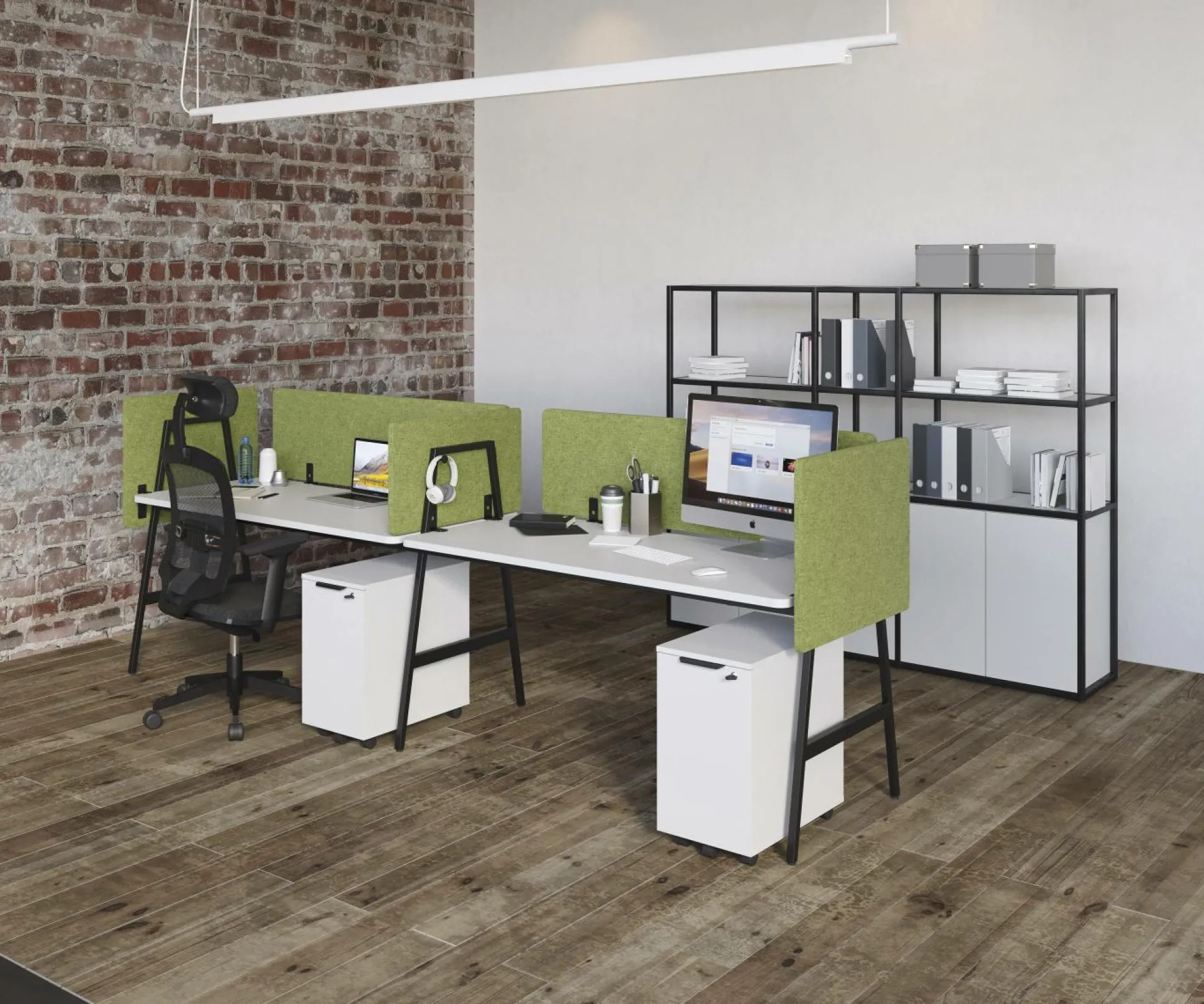 BURONOMIC Bureau Alto pieds hauts - Décor Chêne / Pieds Noirs - 140 x 70 cm