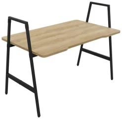 BURONOMIC Bureau Alto pieds hauts - Décor Chêne / Pieds Noirs - 140 x 80 cm