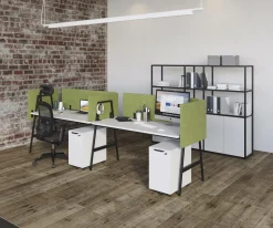 BURONOMIC Bureau Alto pieds hauts - Décor Chêne / Pieds Noirs - 120 x 70 cm