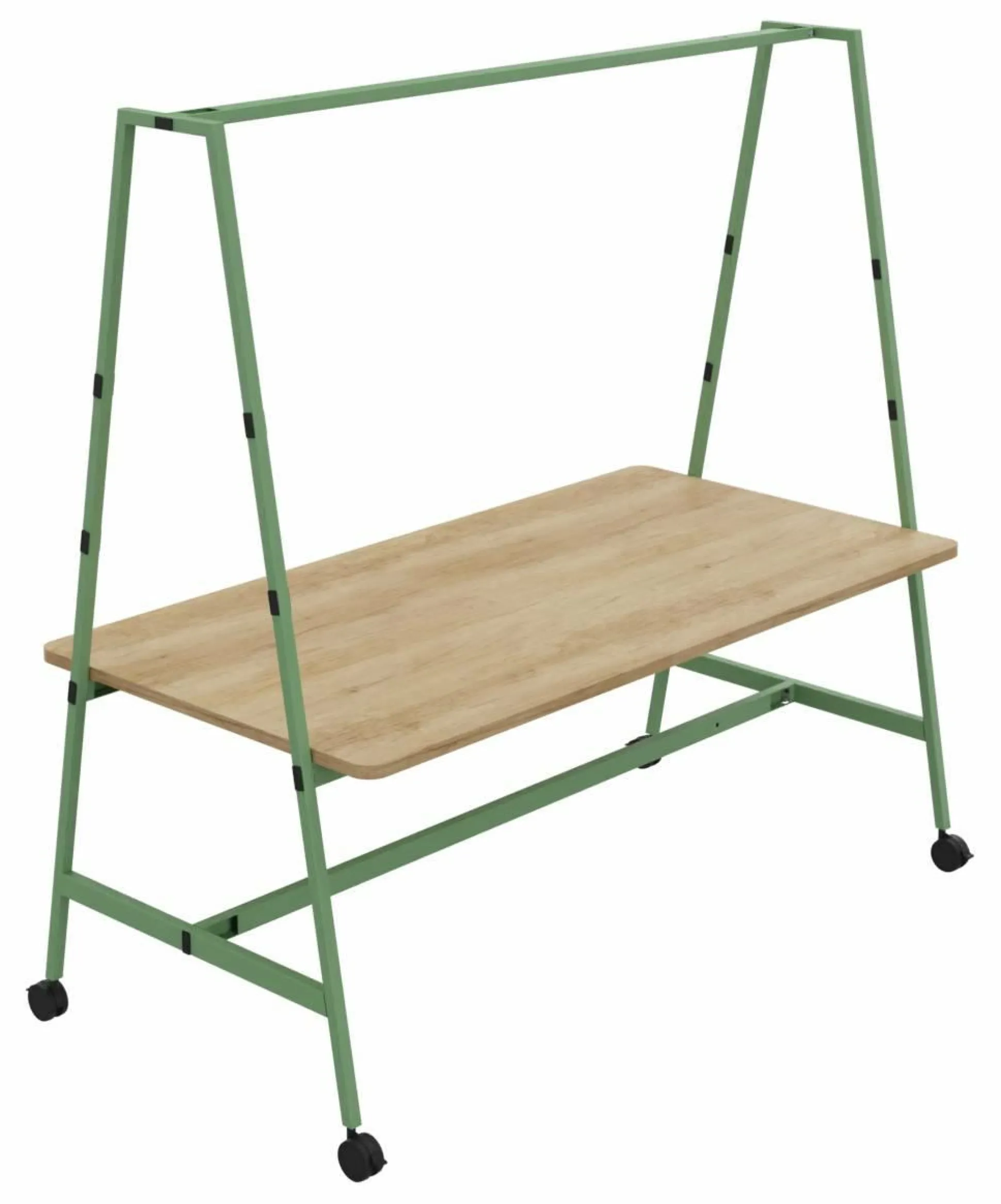 BURONOMIC Table de travail collaborative mobile Alto - Vert Amande - Largeur 180 cm
