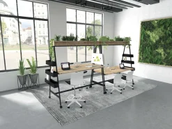 BURONOMIC Table de travail collaborative mobile Alto - Blanc - Largeur 180 cm