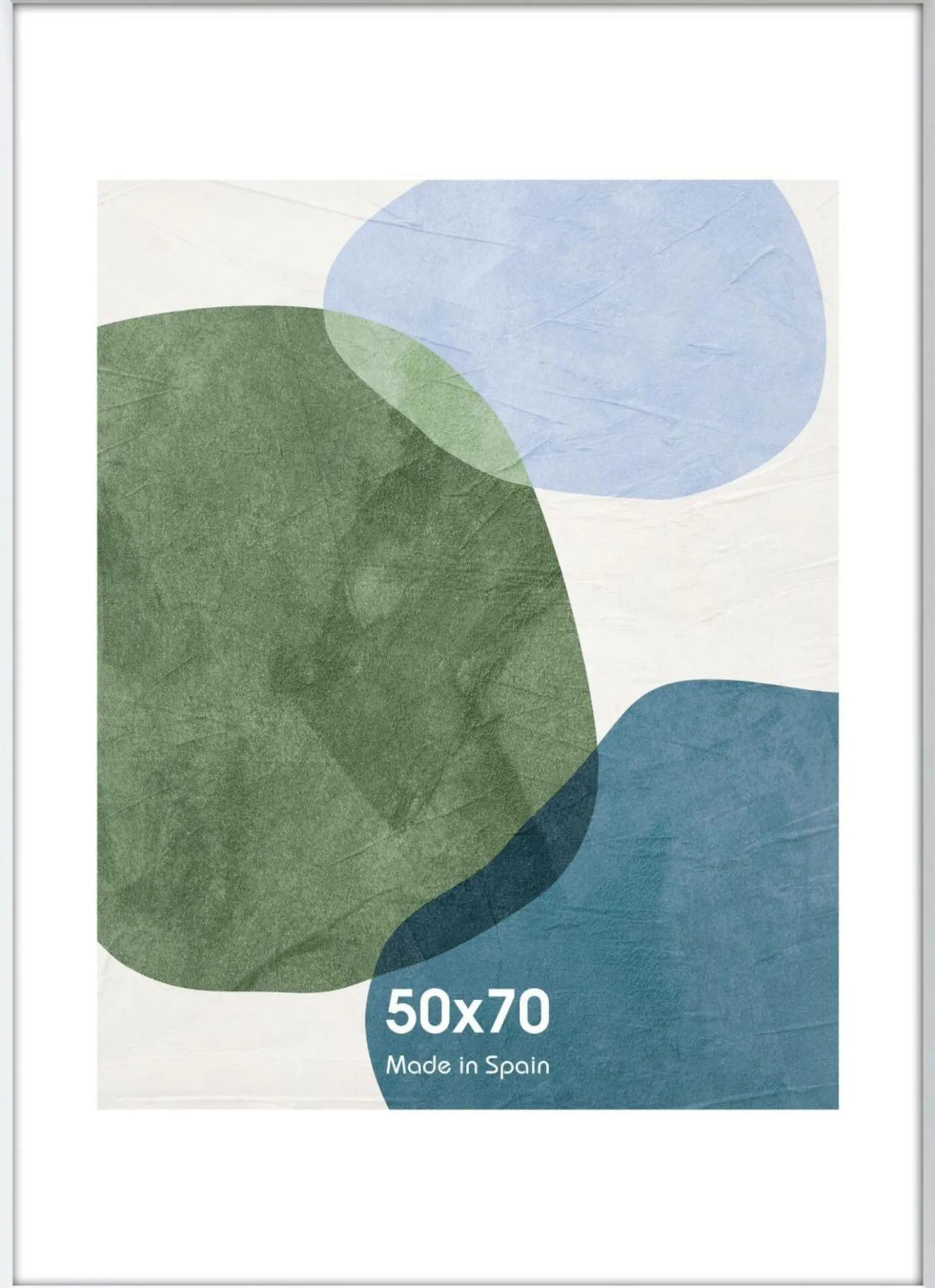 Cadre photo Gaidic - Blanc et bois argent - 50 x 70 cm