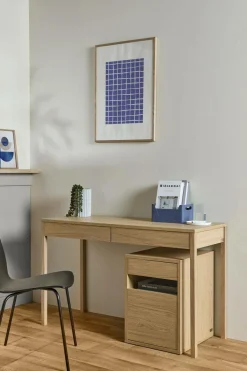 Caisson de bureau décor bois 1 tiroir 1 porte Simon