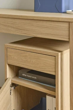 Caisson de bureau décor bois 1 tiroir 1 porte Simon