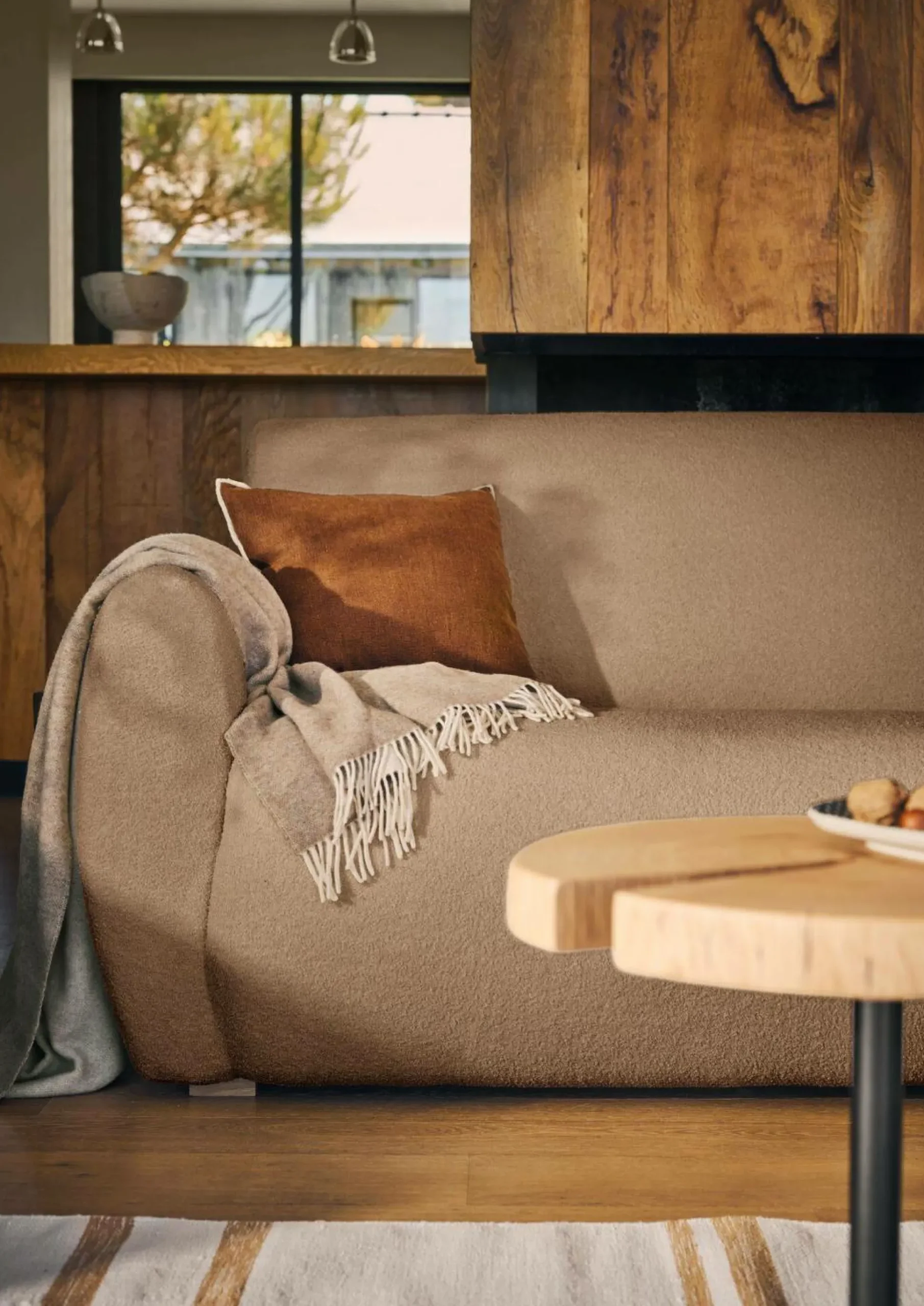 Canapé bouclette Ome - Beige - 3 places