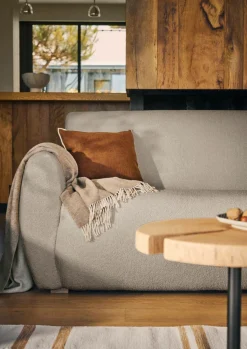 Canapé bouclette Ome - Gris Clair - 2 places