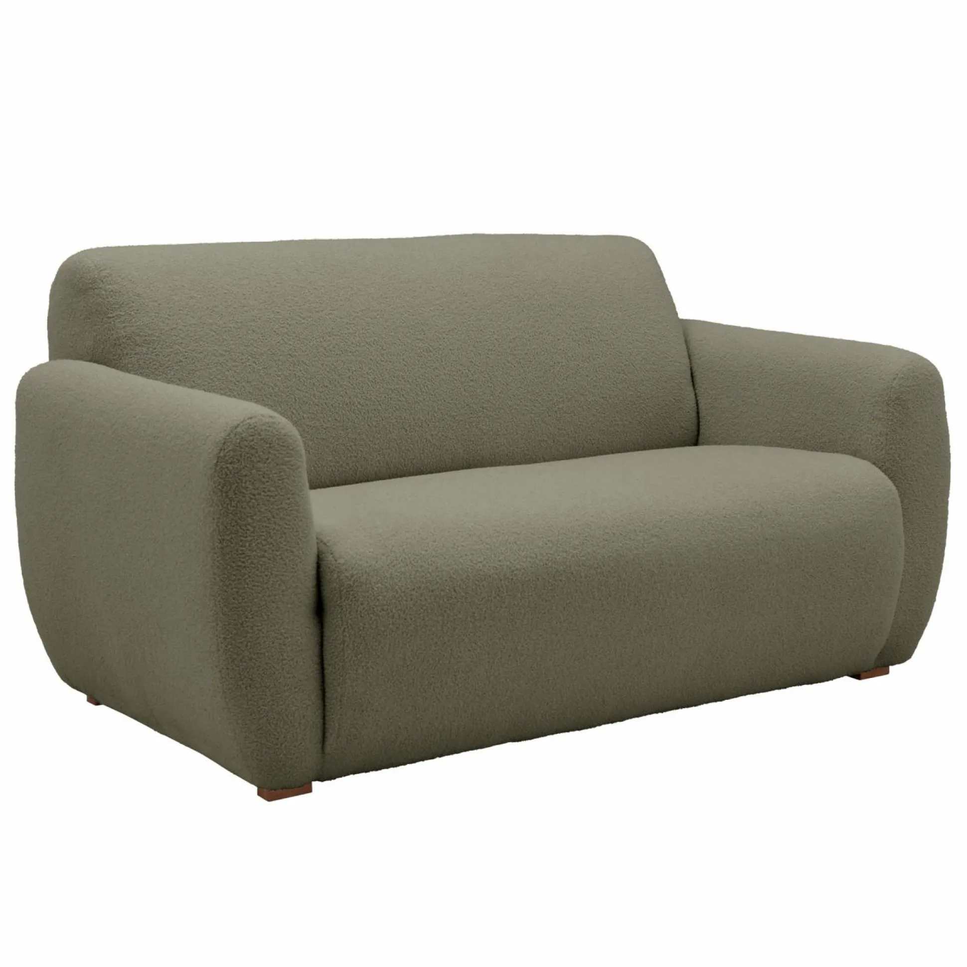 Canapé bouclette Ome - Vert Kaki - 2 places