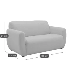 Canapé bouclette Ome - Vert Kaki - 2 places