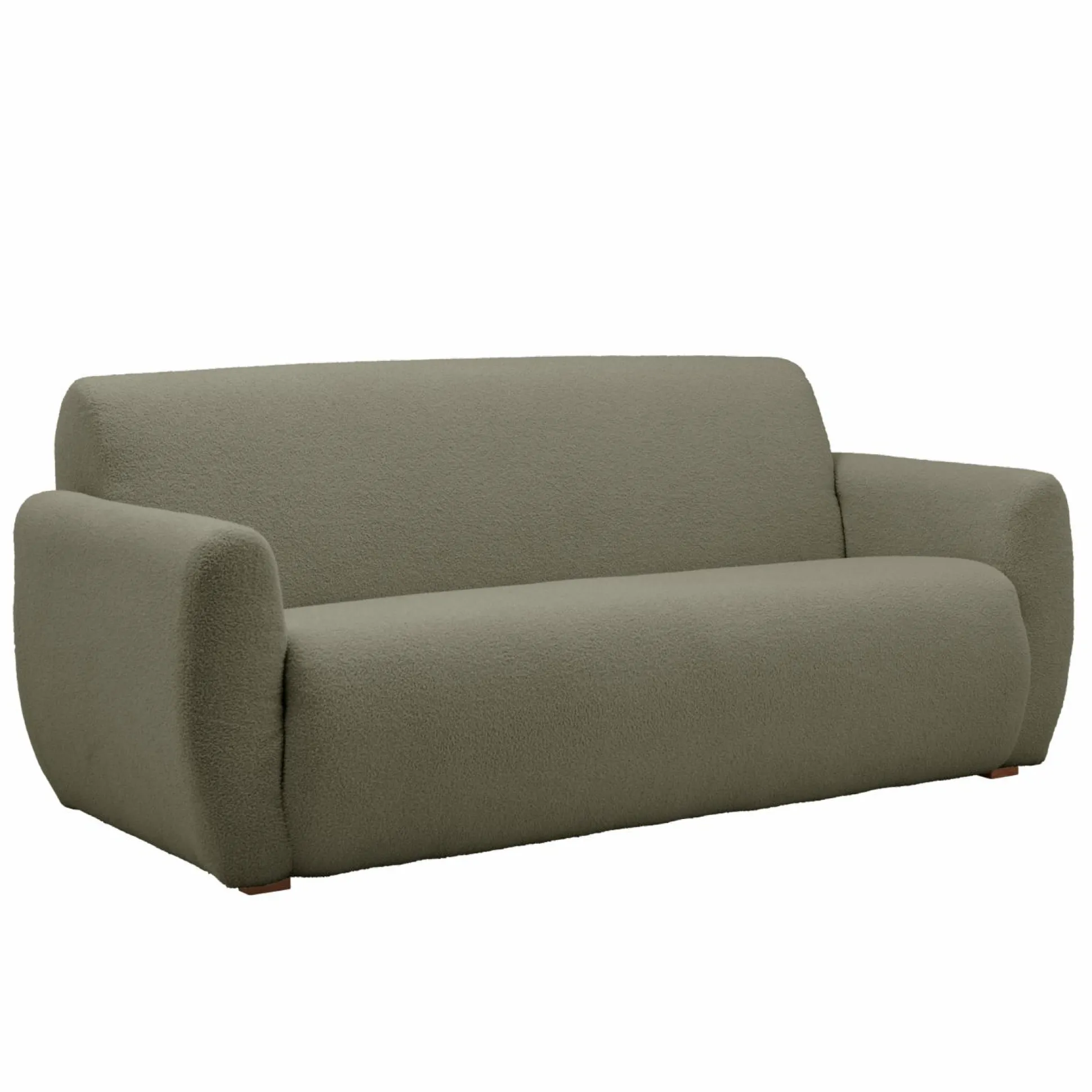 Canapé bouclette Ome - Vert Kaki - 3 places