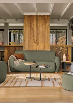 Canapé bouclette Ome - Vert Kaki - 3 places