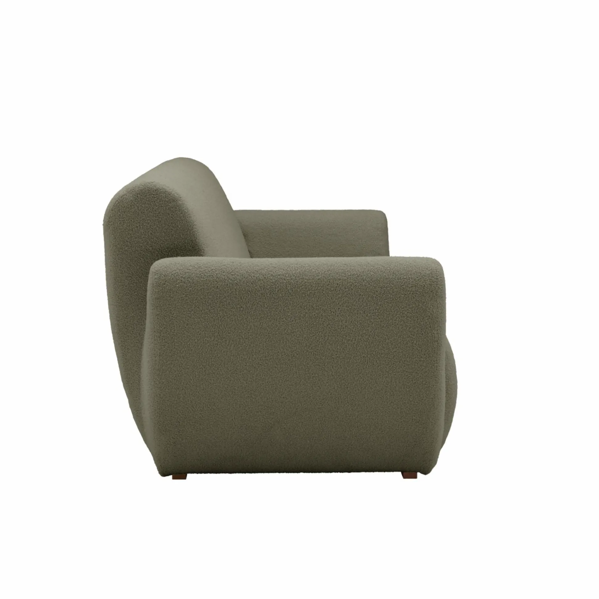 Canapé bouclette Ome - Vert Kaki - 3 places