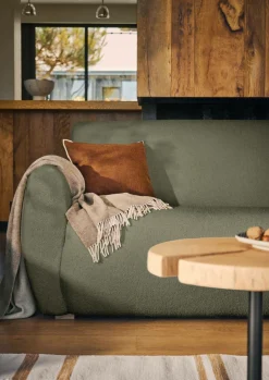 Canapé bouclette Ome - Vert Kaki - 3 places